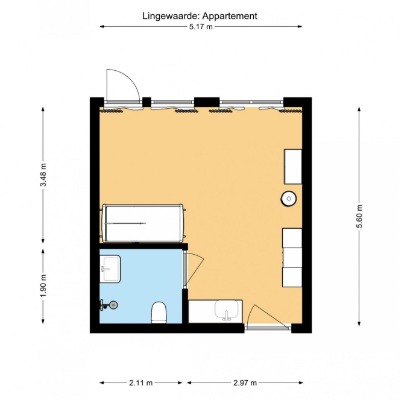 Plattegrond Lingewaarde appartement